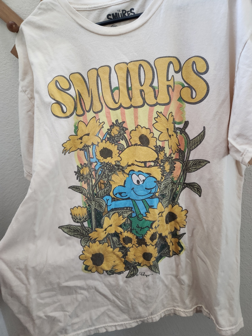 The Smurfs Graphic Tee - Yellow Sunflower Design